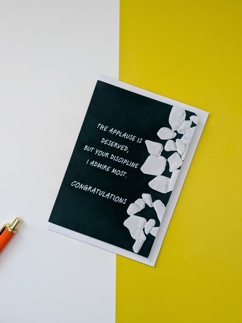 Congratulations cards for hard earned achievements, promotions, graduations and personal milestones. Celebrate dedication and success with meaningful words.